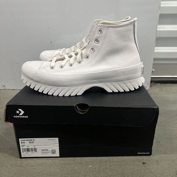 Converse Chuck Taylor All Star Lugged 2.0 Mens 8.5 Womens 10.5 A03705C White - Picture 2 of 7